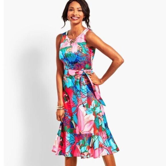 RSVP by Talbots Tropical Floral Fit and Flare Dress - Picture 1 of 7